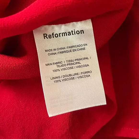 Reformation Kourtney Dress - Red - Midi Dress - Strappy - Size 12 - Picture 8 of 9